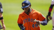 Astros’ Yordan Alvarez exits Rangers showdown with foot injury