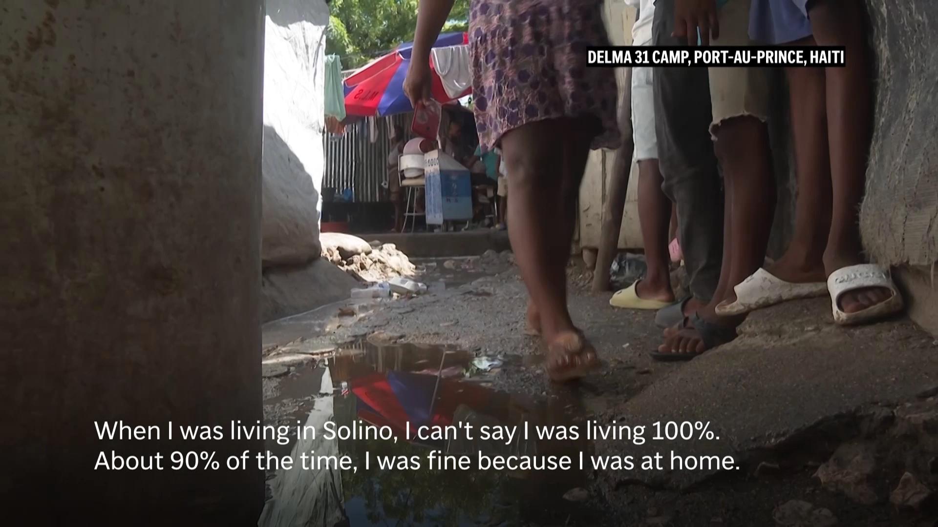 Haitian mother asks for help while one of Haiti's leaders warns the country is at war.