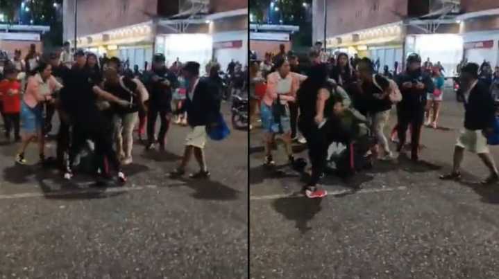 Mujer desarmó a policía durante trifulca en Petare tras robo en farmacia