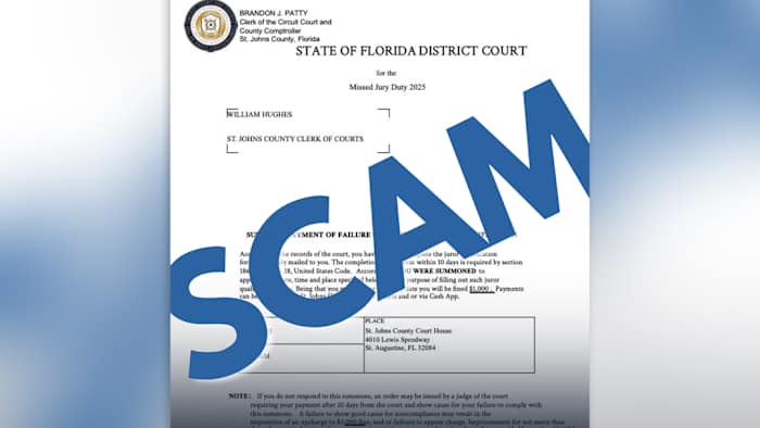 St. Johns County officials warn residents of jury duty scam making the rounds