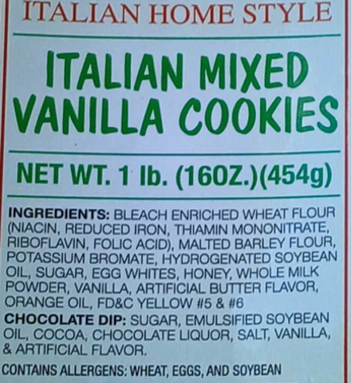 Popular Italian cookies recalled for undeclared allergens