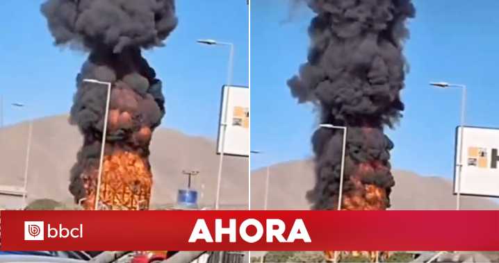 VIDEO | Incendio en equipo de alto tonelaje moviliza a bomberos de Antofagasta: sería en un silo