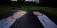 Activist group welcomes Trump to the UK with ‘world’s largest photo’ of him and Jeffrey Epstein