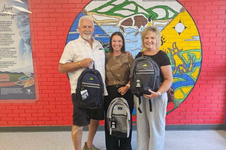 Owen Hart Foundation gives away 250 backpacks in Sylvan Lake