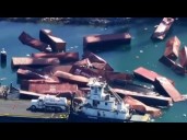 Several cargo containers spill off ship into Port of Long Beach