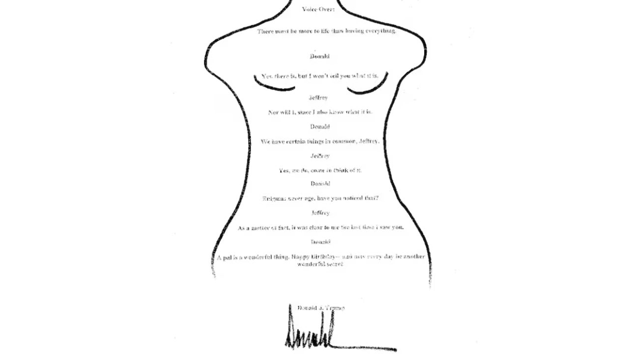 El sugerente dibujo de una mujer desnuda que Trump envió al pederasta Epstein provoca un terremoto político en Washington