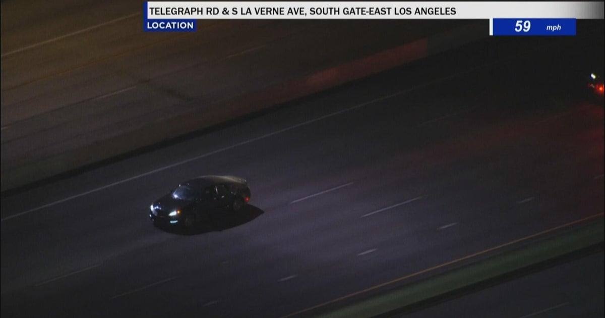 CHP officers in pursuit of a driver in Los Angeles County