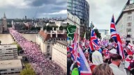 Manifestación en Londres contra la inmigración ilegal en apoyo a Kirk