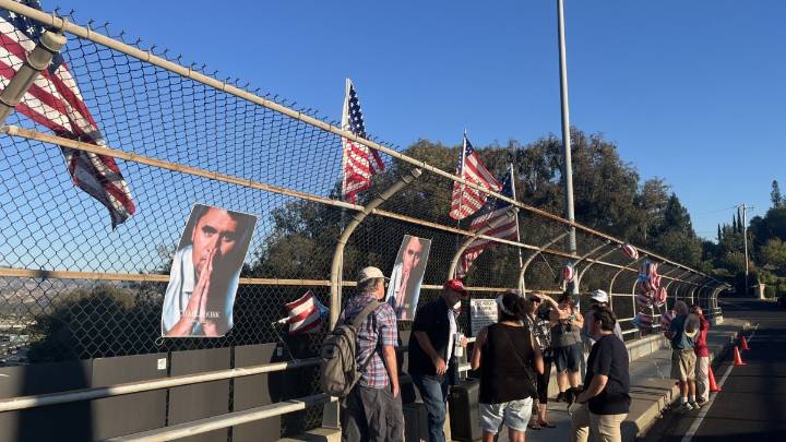 Contra Costa Co. supporters hold vigil for Charlie Kirk on Lafayette overpass