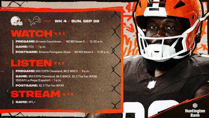 Browns vs. Lions: How to Watch, Listen & Live Stream