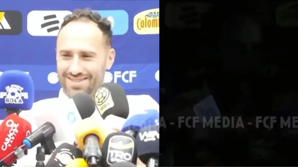 Video | A Néstor Lorenzo y David Ospina se les fue la luz en rueda de prensa y viven insólito momento: 'Ojalá no se vaya en el partido'
