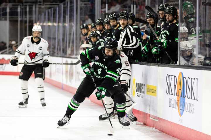 UND hockey notes: Fighting Hawks picked third in NCHC