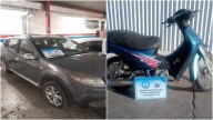 Auto y moto circulaban con patentes truchas, habían sido robados en Córdoba y Pocito