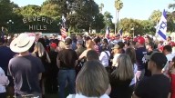 Hundreds gather for vigil and rally for slain political activist Charlie Kirk in Beverly Hills