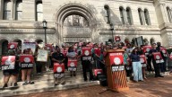 Organizations gather on Labor Day to oppose plan for  Spurs arena downtown