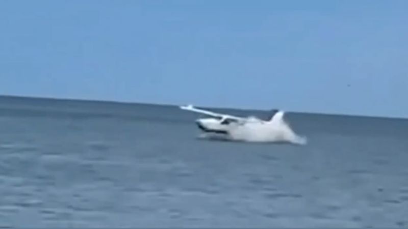 Plane flips over during emergency landing