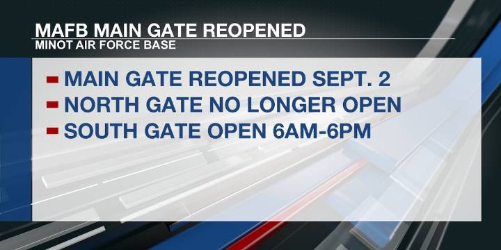 MAFB Main Gate reopened Sept. 2