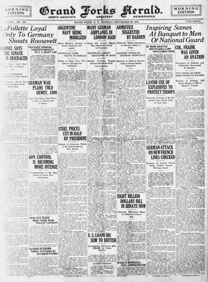 Today in History: September 25, 1917 - Grand Forks to get pure water soon