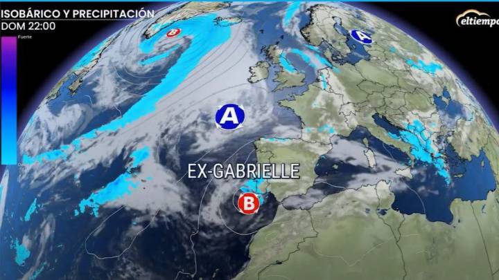 El huracán Gabrielle pone rumbo a Andalucía: temporal marítimo, vientos intensos y mucha lluvia