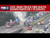 Parts of I-75 southbound closed from semi