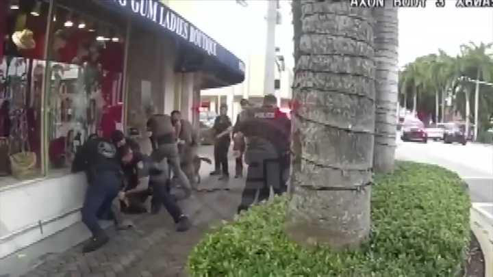 Miami Beach Police release bodycam video of man with knife taken into custody after confrontation