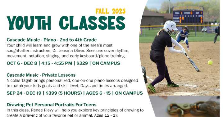Activities for youth this fall through Shoreline College continuing education