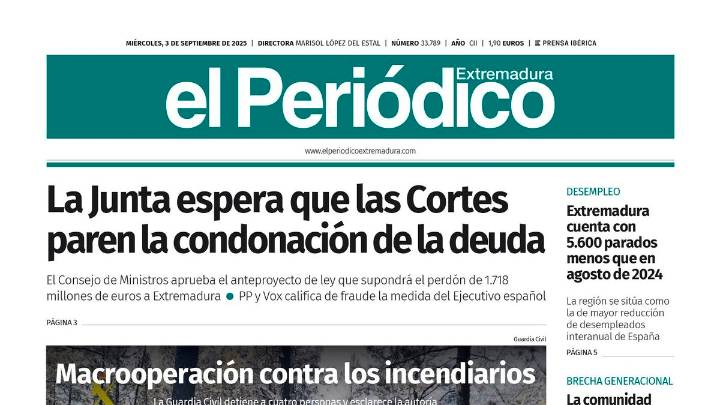 Consulta la portada correspondiente al día 3 de septiembre de 2025