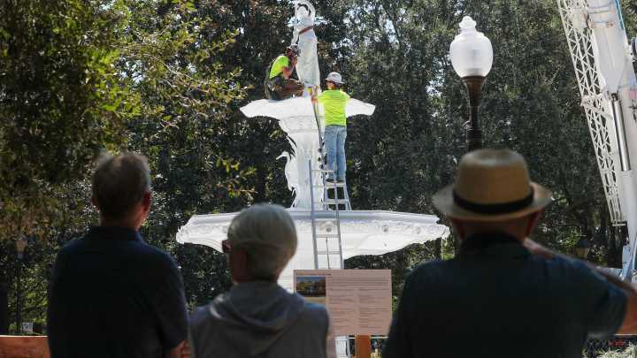 The Forsyth Park Fountain comes home to Savannah after restoration