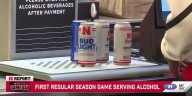 First regular season game serving alcohol