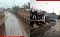 Usuarios enfrentan caos entre el agua por cierre de la línea A del Metro