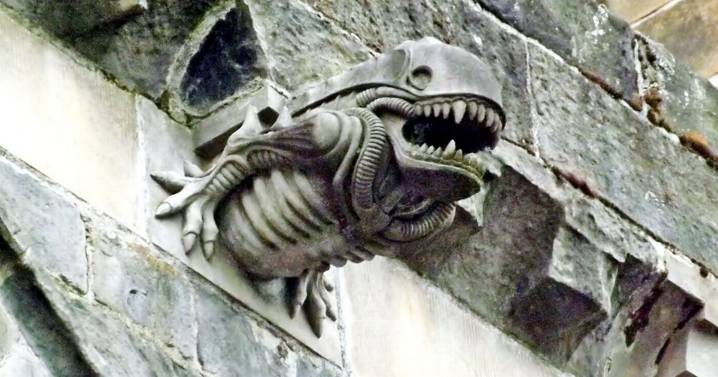 The historic Scottish abbey near Glasgow where you can find Alien 'Xenomorph' gargoyle