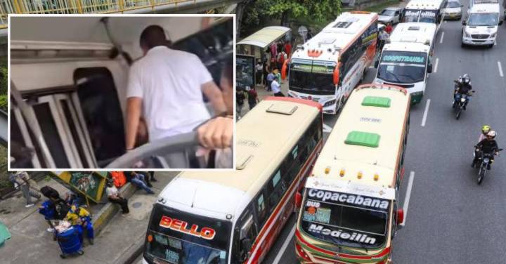 A “cachetadas”, conductor de bus habría frustrado robo en Medellín