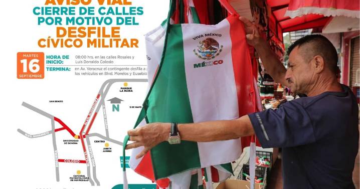 Refuerza Tránsito operativo vial para “El Grito” y Desfile Cívico Militar en Hermosillo
