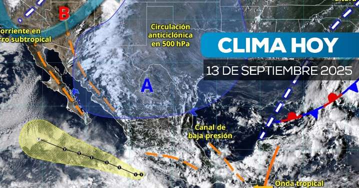Ciclón tropical "Mario": clima en México 13 de septiembre 2025 prevé cielo nublado y lluvias fuertes