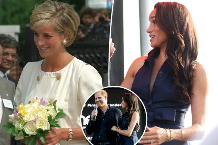 Meghan Markle wears Carolina Herrera dress, Princess Diana’s watch with Prince Harry