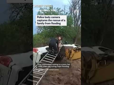 New Mexico police rescue family from flash flood