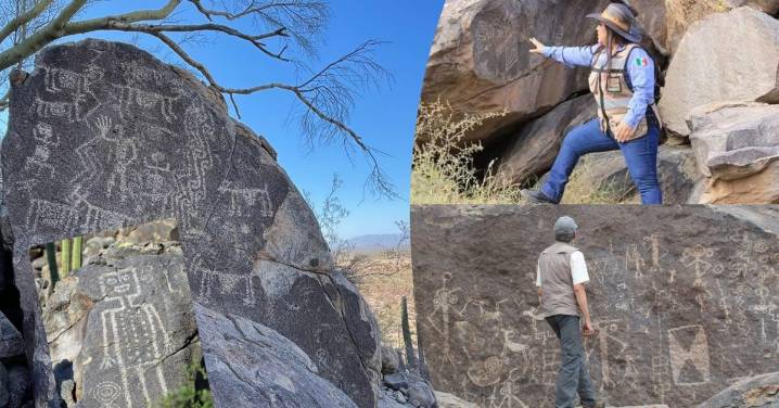 Patrimonio nacional de arte rupestre en Caborca, en La Proveedora y San José