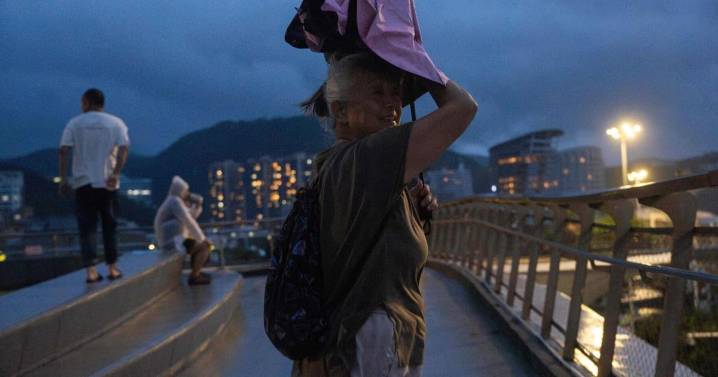 A weakened storm Ragasa pushes across China's south coast after flooding