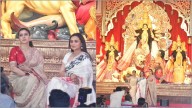 Kajol, Rani Mukerji come together to inaugurate North Bombay Sarbojanin Durga Puja