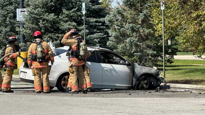 Vehicle catches fire in parking lot of northeast Lincoln Walmart