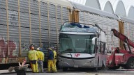 At least 10 dead, 41 injured, after freight train rams bus in Mexico
