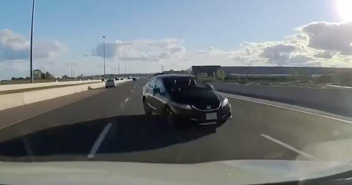‘Shocking’ dashcam footage shows wrong-way driver on Ontario’s Highway 401