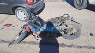 Colisión entre un auto y una moto en San Martín y Pirán