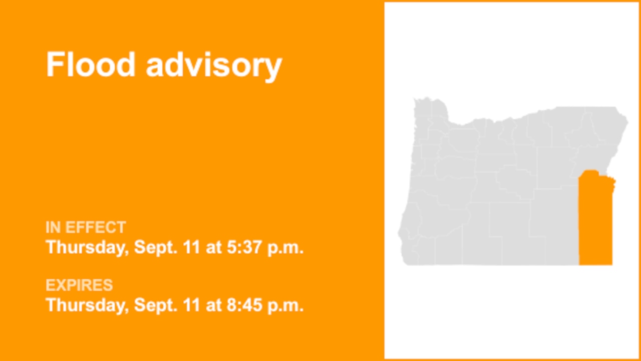 Flood advisory affecting Malheur County until Thursday evening caused by significant rainfall