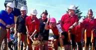Oscar's Frozen Custard family breaks ground with a shovel and a scoop after devastating fire