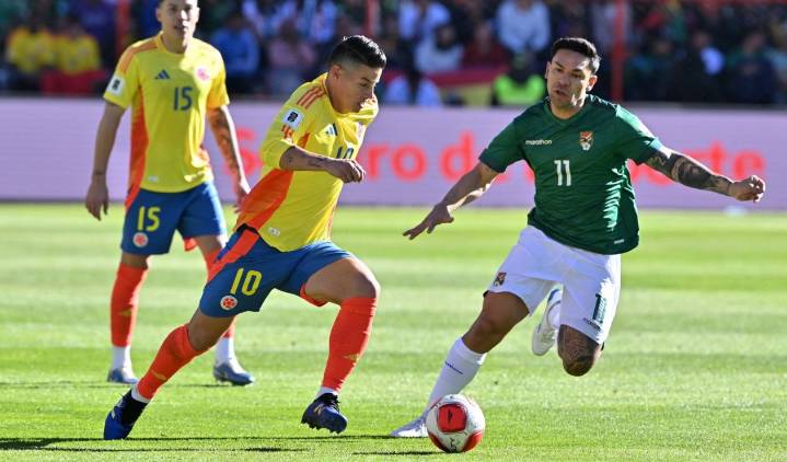 Selección Colombia llega con inesperada ventaja a enfrentar a Bolivia