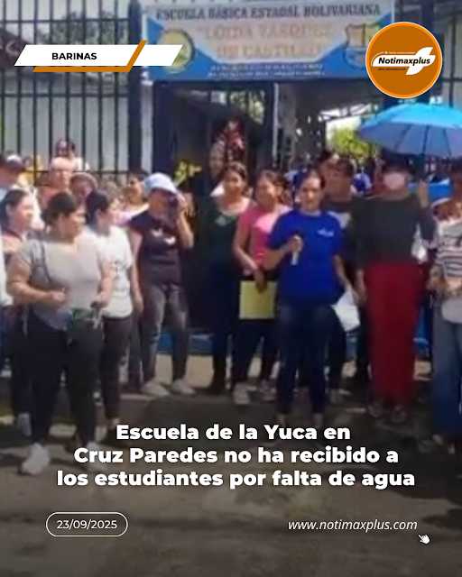 Escuela de la Yuca en Cruz Paredes no ha recibido a los estudiantes por falta de agua