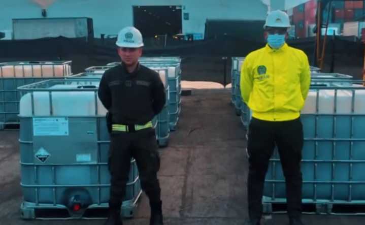 Incautan más de 3.000 galones de ácido sulfúrico en el Puerto de Cartagena