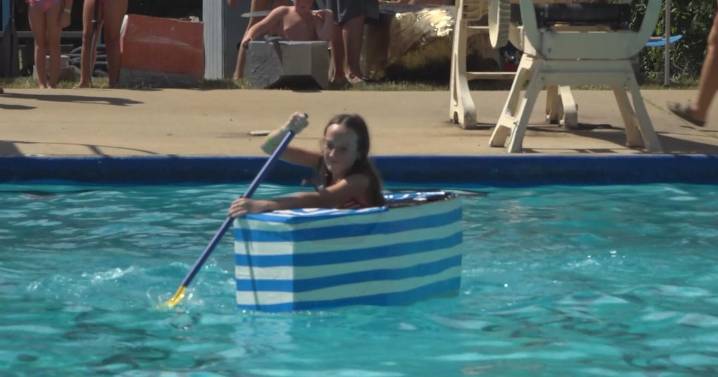 Dozens of kids set sail at 12th Annual Cardboard Boat Regatta at Ridley Park Swim Club in Pennsylvania