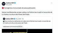 La 'Ser', obligada a rectificar un tuit sobre la actuación policial en La Vuelta frente a los radicales